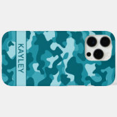 Teal-Tarnmuster Personalisiert Case-Mate iPhone Hülle (Rückseite (Horizontal))