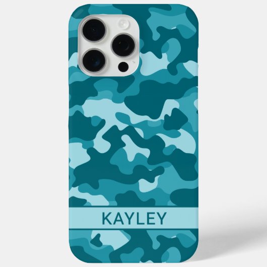 Teal-Tarnmuster-Personalisierung Case-Mate iPhone Hülle (Rückseite)