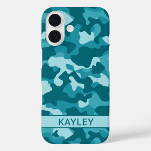Teal-Tarnung Personalisiert iPhone 16 Hülle
