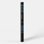 Teal Tartan Chic iPhone Hülle (Rechte Seite)