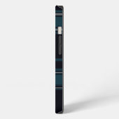 Teal Tartan Chic iPhone Hülle (Linke Seite)