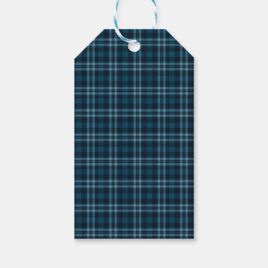 Teal Tartan | Geschenktasche Geschenkanhänger (Vorderseite)