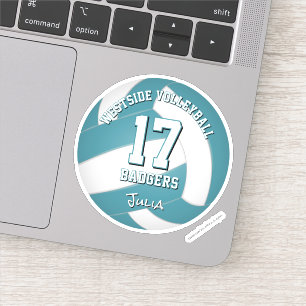 Teal-Team-Farben Volleyball kaufen 1 oder im Großh Aufkleber