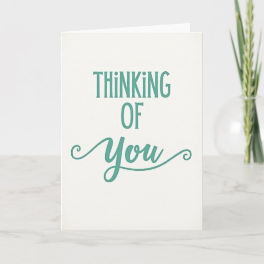 Teal Thinking Of You Card Karte (Vorderseite)
