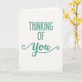 Teal Thinking Of You Card Karte (Gelbe Blume)