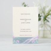 Teal Thistle Save the Date Karte (Stehend Vorderseite)