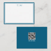 Teal three Border Monogram Note Card Mitteilungskarte (Vorne/Hinten)