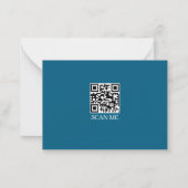 Teal three Border Monogram Note Card Mitteilungskarte (Rückseite)