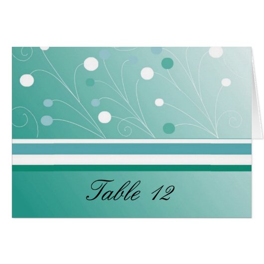 Teal-Tisch-Sitzkarte (Vorderseite (Horizontal))