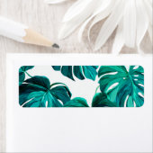 Teal Tropical Monstera Leaf Seamless Pattern Art (Insitu)