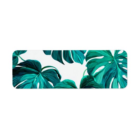 Teal Tropical Monstera Leaf Seamless Pattern Art (Vorne)