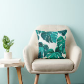 Teal Tropical Monstera Leaf Seamless Pattern Art Kissen (Stuhl )