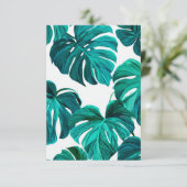 Teal Tropical Monstera Leaf Seamless Pattern Art RSVP Karte (Stehend Vorderseite)