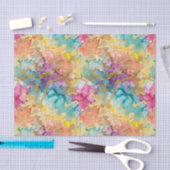 Teal Turquoise Aqua Blue Pink Purple Gold Marble Seidenpapier (Handwerk)