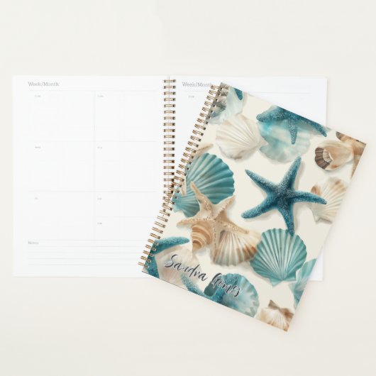 Teal Turquoise green corals pattern  Planer (Anzeige)