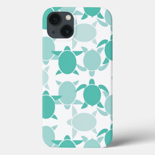 Teal Turtle Pattern Case-Mate iPhone Hülle (Rückseite)
