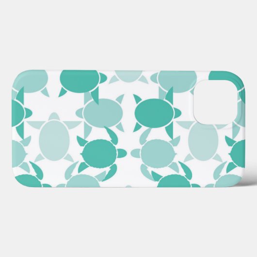 Teal Turtle Pattern Case-Mate iPhone Hülle (Rückseite (Horizontal))
