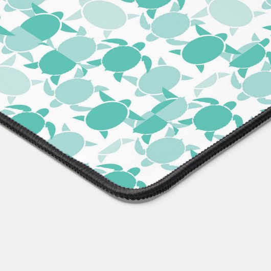 Teal Turtle Pattern Schreibtischunterlage (Ecke)