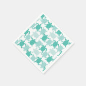 Teal Turtle Pattern Serviette (Ecke)