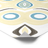 Teal- und Beige-Mandala-Muster mit Erdtönen Poster (Ecke)