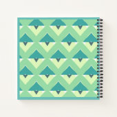 Teal- und Blau-Geometrisches Muster-Monogramm Notizblock (Rückseite)