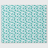 Teal- und Blaue Paisley-Blumenmuster | Modern Boho Geschenkpapier (Flach)