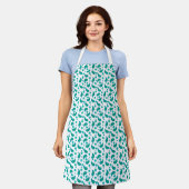 Teal- und Blaue Paisley-Blumenmuster | Modern Boho Schürze (Getragen)