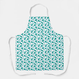 Teal- und Blaue Paisley-Blumenmuster Modern Boho Schürze