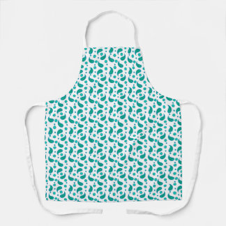 Teal- und Blaue Paisley-Blumenmuster | Modern Boho Schürze
