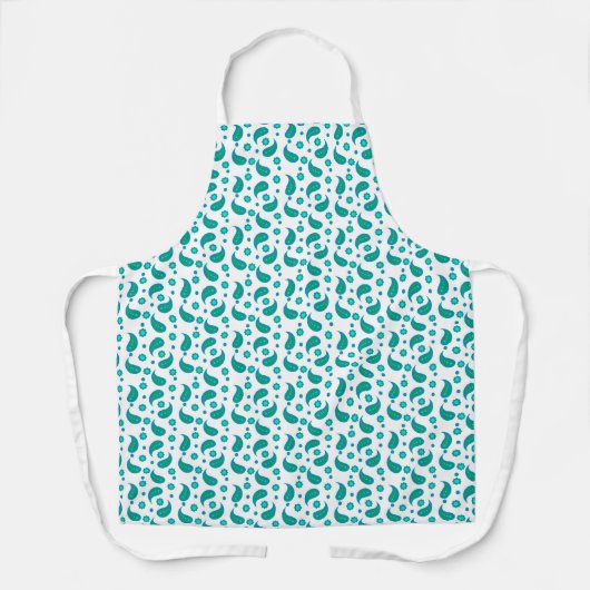 Teal- und Blaue Paisley-Blumenmuster | Modern Boho Schürze (Vorderseite)