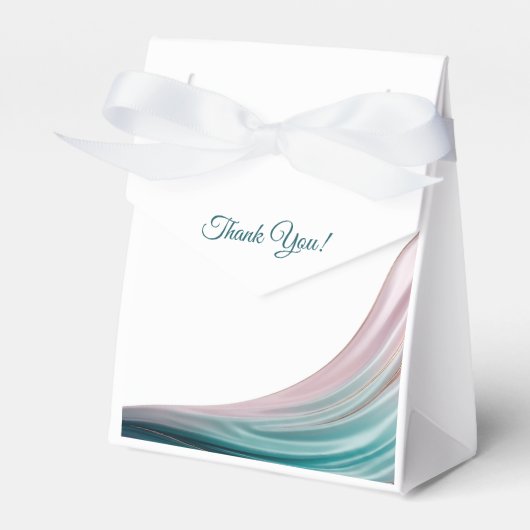 Teal- und Blush-Seide Geschenkschachtel (Vorderseite)