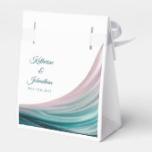 Teal- und Blush-Seide Geschenkschachtel (Rückseite)