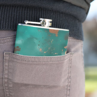 Teal und Bronze Flachmann