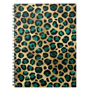 Teal- und Gold-Leoparden-Serien-Design 14 Notizblock