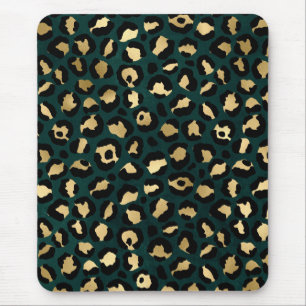 Teal- und Gold-Leoparden-Serien-Design 1 Mousepad