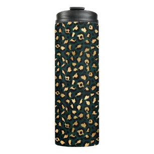 Teal- und Gold-Leoparden-Serien-Design 1 Thermosbecher