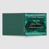 Teal- und Gold-Marmor-Design Gästebuch (Voll)