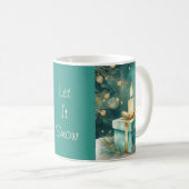 Teal und goldene Kerze mit Geschenkbox Kaffeetasse (VorderseiteRechts)