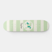 Teal- und Hellgrünes Einhorn Skateboard (Horizontal)