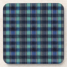 Teal- und Marineblaue Tartan-Karo-Muster Kunststof
