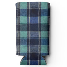 Teal- und Navy-Tartan-Karo-Getränkedoosje für Dose