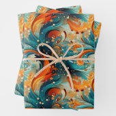Teal- und Orange-Abstrakt Geschenkpapier Set (Beispiel)