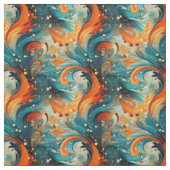 Teal- und Orange-Abstrakt Stoff (Muster)