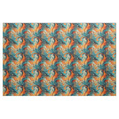Teal- und Orange-Abstrakt Stoff (Fat Quarter (45,7 x 55,9 cm))