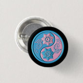 Teal- und Pink-Yin-Yang Button (Vorne & Hinten)
