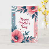 Teal- und rosa Muttertagskarte Karte (Gelbe Blume)