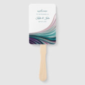 Teal- und Rosé-Seidene Hochzeitsprogramm-Fächer Fächer (Vorderseite)