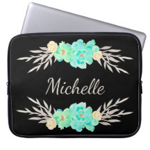 Teal- und Silber-Custom-Monogramm-Vorlage