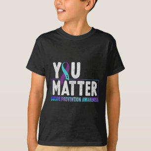 Teal und violette Schleife zur Suizidpräventionsau T-Shirt