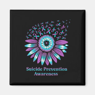 Teal- und violette Sonnenblume zur Suizidpräventio Magnet
